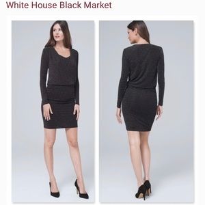 White House black market sparkle dress blouson 6